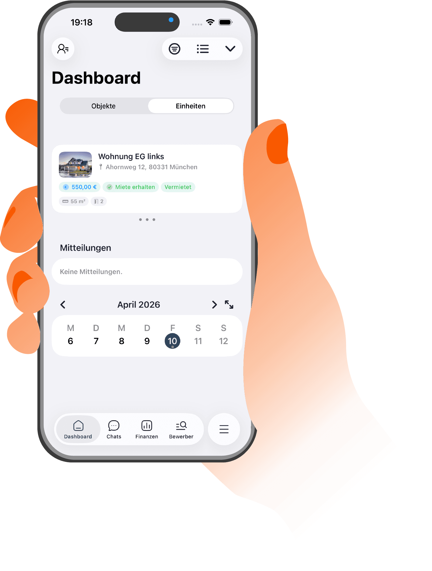 RentalOne in der mobilen App